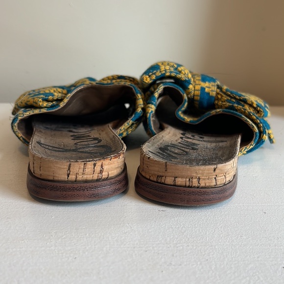 Sam Edelman Blue and Yellow Patterned Sandals - Picture 12 of 12